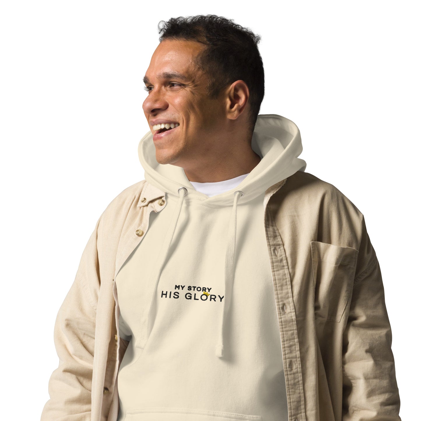 His Glory Unisex Premium Hoodie - Bone