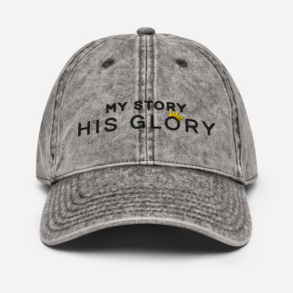 His Glory Vintage Cap - Charcoal Grey